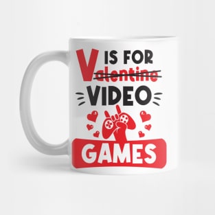 V Is For Video Game - Valentine Day Mug